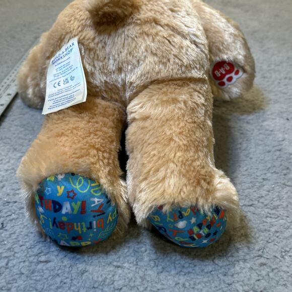 Build A Bear Happy Birthday Bear 15" Plush BAB Patch Confetti Birthday Feet - Picture 8 of 11